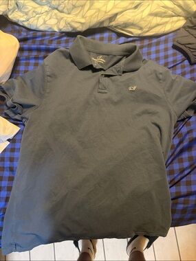 Vineyard Vines Men's Polo Shirt in Navy Blue with Whale Logo
